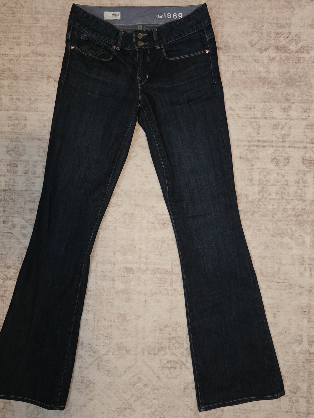 Vintage Gap 1969 Perfect Bootcut Flare Jeans Double Button Size 26 / 2 Regular